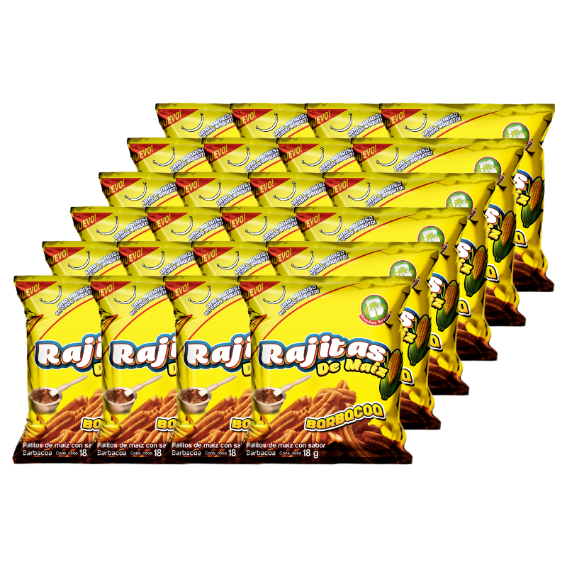 Boquitas Tropical Rajitas de Barbacoa 18gr (24Unidades)