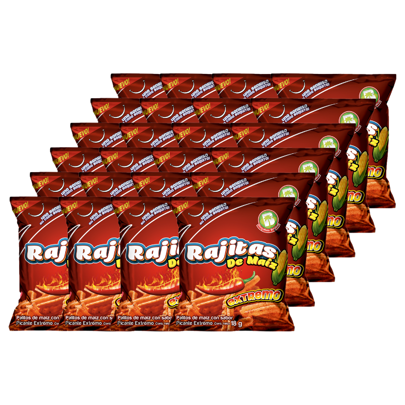 Rajitas de Maiz picante extremo 18gr (12Pack)