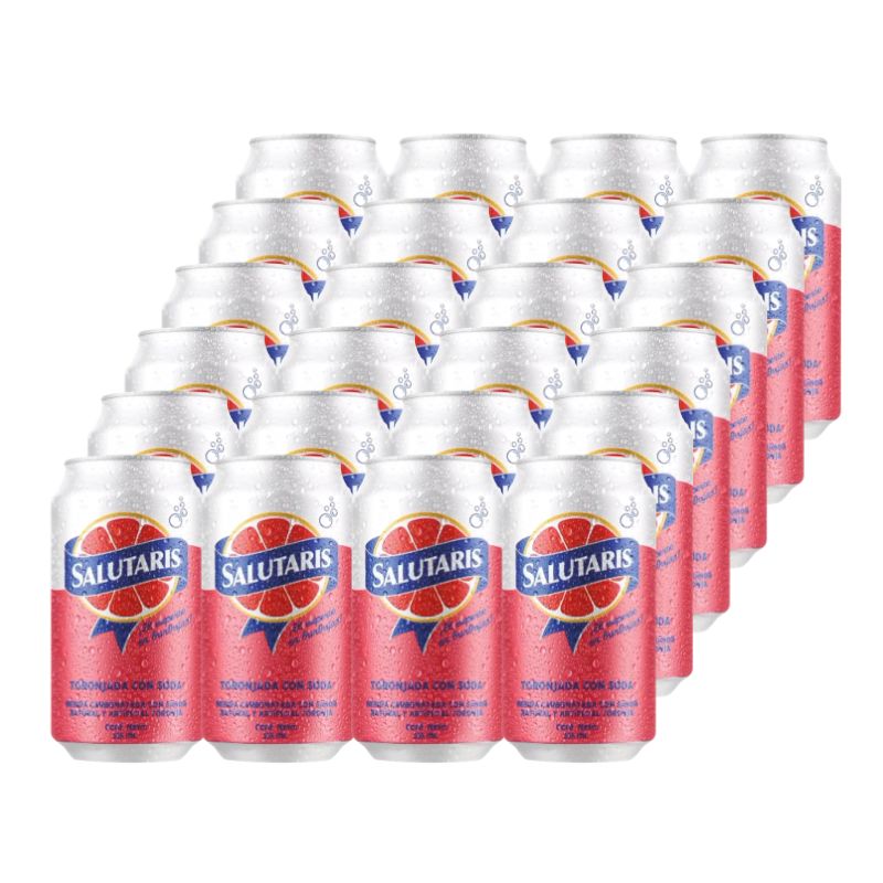 Agua Carbonatada sabor Toronja Salutaris Lata 355ml (24Pack)
