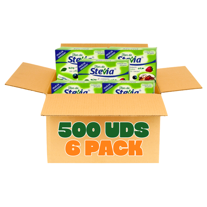 Endulzante Flor de Stevia Caja 500uds (6Pack)