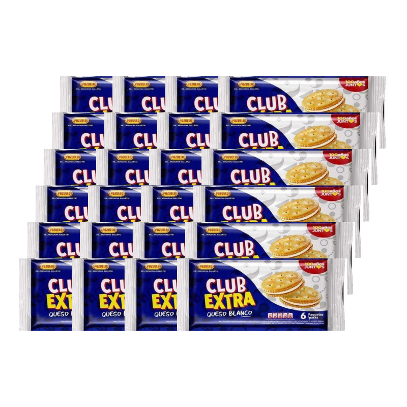 Galletas con Queso Blanco Club Extra Pozuelo 6uds (24Pack)