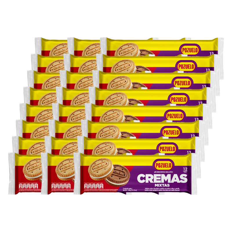 Galletas de Chocolate y Vainilla Cremas Pozuelo 12uds (24Pack)