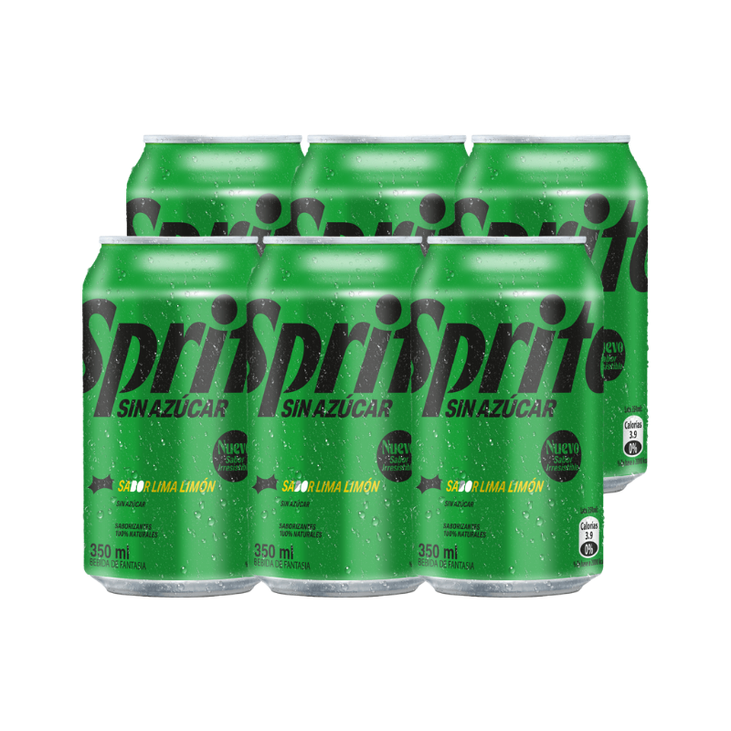 Gaseosa de Limón sin Azúcar Sprite Zero Lata 355ml (6Pack)
