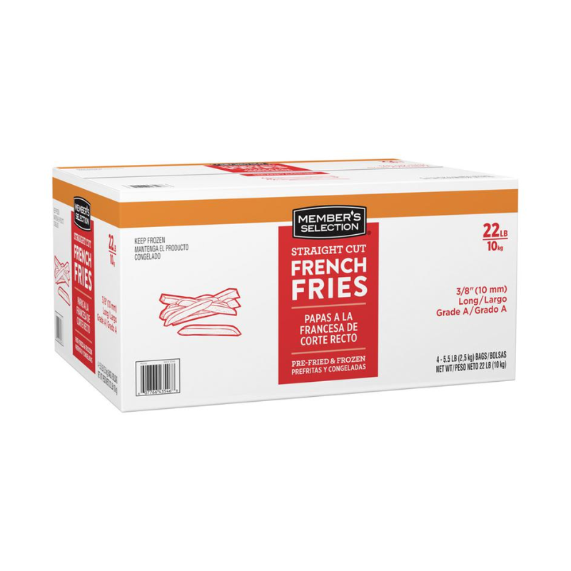 Papas Fritas de Corte Recto Congeladas Member's Selection 22lb